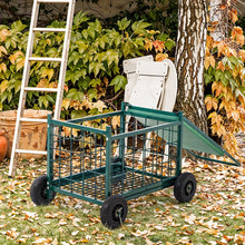 Load image into Gallery viewer, Rolling Garden Work Seat Cart with Storage
