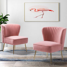 Load image into Gallery viewer, Small Cocktail Accent Chair Accent Chair Living and Home Velvet Pink 
