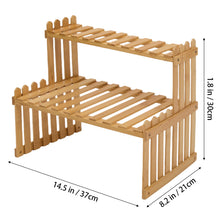 Load image into Gallery viewer, Adjustable Bamboo Plant Stand Shelf
