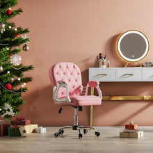 Load image into Gallery viewer, Faux Leather Chesterfield Office Chair with Chrome Base Office Chair Living and Home 
