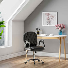 Load image into Gallery viewer, Faux Leather Chesterfield Office Chair with Chrome Base Office Chair Living and Home 
