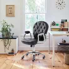 Load image into Gallery viewer, Faux Leather Chesterfield Office Chair with Chrome Base Office Chair Living and Home 
