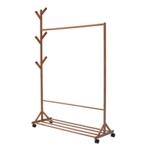 Load image into Gallery viewer, Bamboo Garment Hat Rack with Wheels
