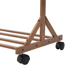 Load image into Gallery viewer, Bamboo Garment Hat Rack with Wheels
