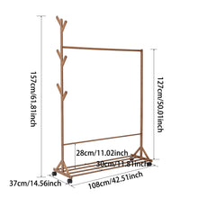 Load image into Gallery viewer, Bamboo Garment Hat Rack with Wheels
