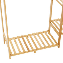 Load image into Gallery viewer, Wooden Clothes Rack with Side Hooks
