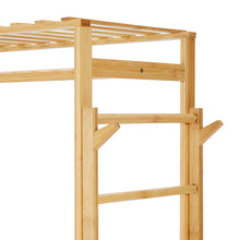 Load image into Gallery viewer, Wooden Clothes Rack with Side Hooks
