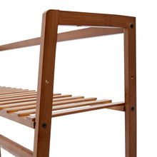 Load image into Gallery viewer, Trapezoid Bamboo Garment Rack with Tiered Storage Shelves
