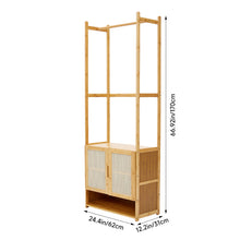 Load image into Gallery viewer, Freestanding Wooden Clothes Rack with Cabinet
