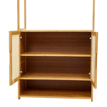 Load image into Gallery viewer, Freestanding Wooden Clothes Rack with Cabinet
