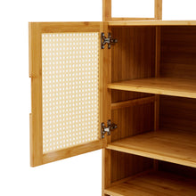 Load image into Gallery viewer, Freestanding Wooden Clothes Rack with Cabinet
