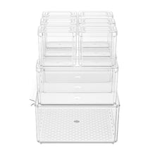 Load image into Gallery viewer, Set of 10 Stackable Clear Fridge Organisers Storage Boxes
