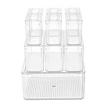 Load image into Gallery viewer, Set of 10 Stackable Clear Fridge Organisers Storage Boxes
