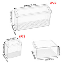 Load image into Gallery viewer, Set of 10 Stackable Clear Fridge Organisers Storage Boxes
