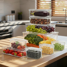 Load image into Gallery viewer, Stackable Clear Fridge Organisers Storage Boxes
