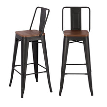 Load image into Gallery viewer, Set of 2/4 Metal Wooden High Bar Stools for Kitchen Bar Stools Living and Home 
