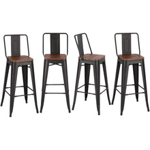 Load image into Gallery viewer, Set of 2/4 Metal Wooden High Bar Stools for Kitchen Bar Stools Living and Home 
