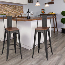 Load image into Gallery viewer, Set of 2/4 Metal Wooden High Bar Stools for Kitchen Bar Stools Living and Home 
