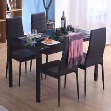 Load image into Gallery viewer, Modern Black Rectangular Glass Dining Table for 6 Seats Dining Tables Living and Home 
