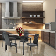 Load image into Gallery viewer, Modern Black Rectangular Glass Dining Table for 6 Seats Dining Tables Living and Home 
