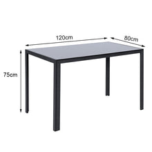 Load image into Gallery viewer, Modern Black Rectangular Glass Dining Table for 6 Seats Dining Tables Living and Home 
