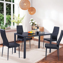 Load image into Gallery viewer, Modern Black Rectangular Glass Dining Table for 6 Seats Dining Tables Living and Home 
