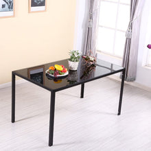 Load image into Gallery viewer, Modern Black Rectangular Glass Dining Table for 6 Seats Dining Tables Living and Home 
