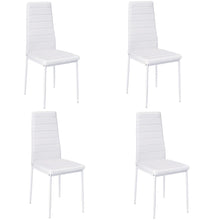 Load image into Gallery viewer, Set of 4 Leather Upholstered Dining Chairs with Metal Legs Dining Chairs Living and Home White 
