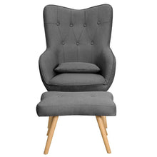 Load image into Gallery viewer, Soft Velvet Wingback Lounge Chair and Footstool Wingback Chairs Living and Home 
