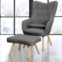 Load image into Gallery viewer, Soft Velvet Wingback Lounge Chair and Footstool Wingback Chairs Living and Home 
