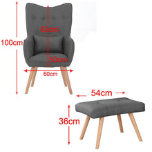 Load image into Gallery viewer, Soft Velvet Wingback Lounge Chair and Footstool Wingback Chairs Living and Home 
