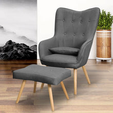 Load image into Gallery viewer, Soft Velvet Wingback Lounge Chair and Footstool Wingback Chairs Living and Home 
