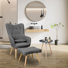Load image into Gallery viewer, Soft Velvet Wingback Lounge Chair and Footstool Wingback Chairs Living and Home 
