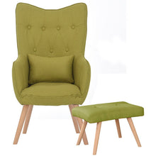 Load image into Gallery viewer, Soft Velvet Wingback Lounge Chair and Footstool Wingback Chairs Living and Home 
