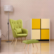 Load image into Gallery viewer, Soft Velvet Wingback Lounge Chair and Footstool Wingback Chairs Living and Home 
