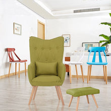 Load image into Gallery viewer, Soft Velvet Wingback Lounge Chair and Footstool Wingback Chairs Living and Home 
