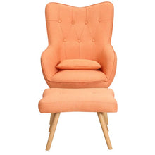 Load image into Gallery viewer, Soft Velvet Wingback Lounge Chair and Footstool Wingback Chairs Living and Home 
