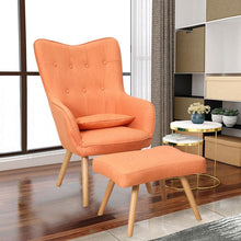 Load image into Gallery viewer, Soft Velvet Wingback Lounge Chair and Footstool Wingback Chairs Living and Home 
