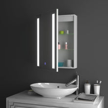 Load image into Gallery viewer, 60cm Height Modern LED Illuminated Bathroom Mirror Cabinet with Socket Bathroom Mirror Cabinets Living and Home 
