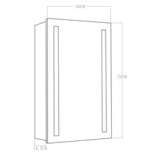 Load image into Gallery viewer, 70cm Height Modern LED Illuminated Bathroom Mirror Cabinet with Socket Bathroom Mirror Cabinets Living and Home 
