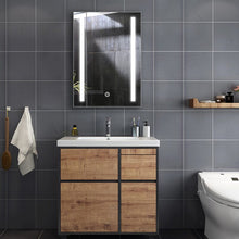 Load image into Gallery viewer, 70cm Height Modern LED Illuminated Bathroom Mirror Cabinet with Socket Bathroom Mirror Cabinets Living and Home 
