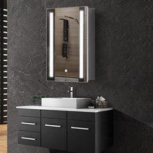 Load image into Gallery viewer, 70cm Height Modern LED Illuminated Bathroom Mirror Cabinet with Socket Bathroom Mirror Cabinets Living and Home 
