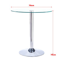 Load image into Gallery viewer, Small Round Clear Glass Top Dining Table with Pedestal Base Dining Tables Living and Home 
