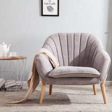 Load image into Gallery viewer, 75cm Height Armchair Brushed Tub Chair Faux Wool Barrel Accent Tub Chairs Living and Home Light Grey 
