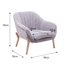 Load image into Gallery viewer, 75cm Height Armchair Brushed Tub Chair Faux Wool Barrel Accent Tub Chairs Living and Home 
