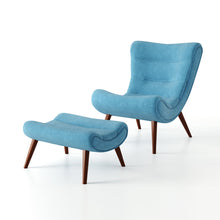 Load image into Gallery viewer, Upholstered High Back Lounge Chair and Footstool Lounge Chair and Footstool Living and Home 
