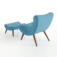 Load image into Gallery viewer, Upholstered High Back Lounge Chair and Footstool Lounge Chair and Footstool Living and Home 
