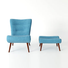 Load image into Gallery viewer, Upholstered High Back Lounge Chair and Footstool Lounge Chair and Footstool Living and Home 

