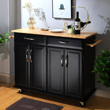 Load image into Gallery viewer, 3ft Wooden Large Catering Trolley Cart Kitchen Cabinet with Drawer Kitchen Trolleys Living and Home 
