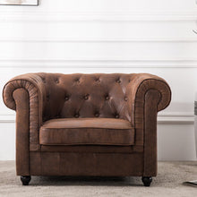 Load image into Gallery viewer, 110cm Wide Retro Faux Leather Chesterfield Rolled Chair Chesterfield Chairs Living and Home 
